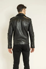 Men Genuine Leather Jacket MJ151 freeshipping - SkinOutfit