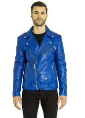 Men Genuine Leather Jacket MJ152 freeshipping - SkinOutfit