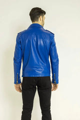 Men Genuine Leather Jacket MJ152 freeshipping - SkinOutfit