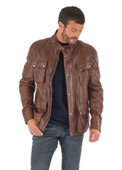 Men Genuine Turner Leather Jacket 02 freeshipping - SkinOutfit