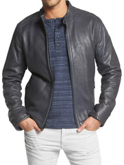 Men Lambskin Genuine Leather Jacket MJ 75 SkinOutfit