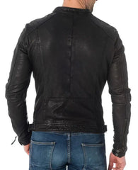 Men Lambskin Genuine Leather Jacket MJ155 freeshipping - SkinOutfit