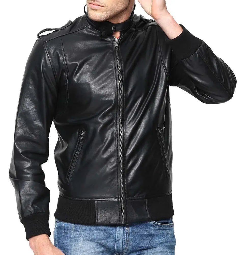 Men Lambskin Genuine Leather Jacket MJ174 freeshipping - SkinOutfit