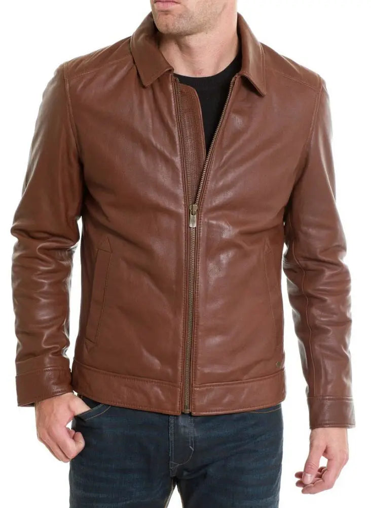 Men Lambskin Genuine Leather Jacket MJ211 freeshipping - SkinOutfit