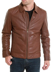 Men Lambskin Genuine Leather Jacket MJ211 freeshipping - SkinOutfit