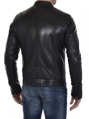 Men Lambskin Genuine Leather Jacket MJ212 freeshipping - SkinOutfit