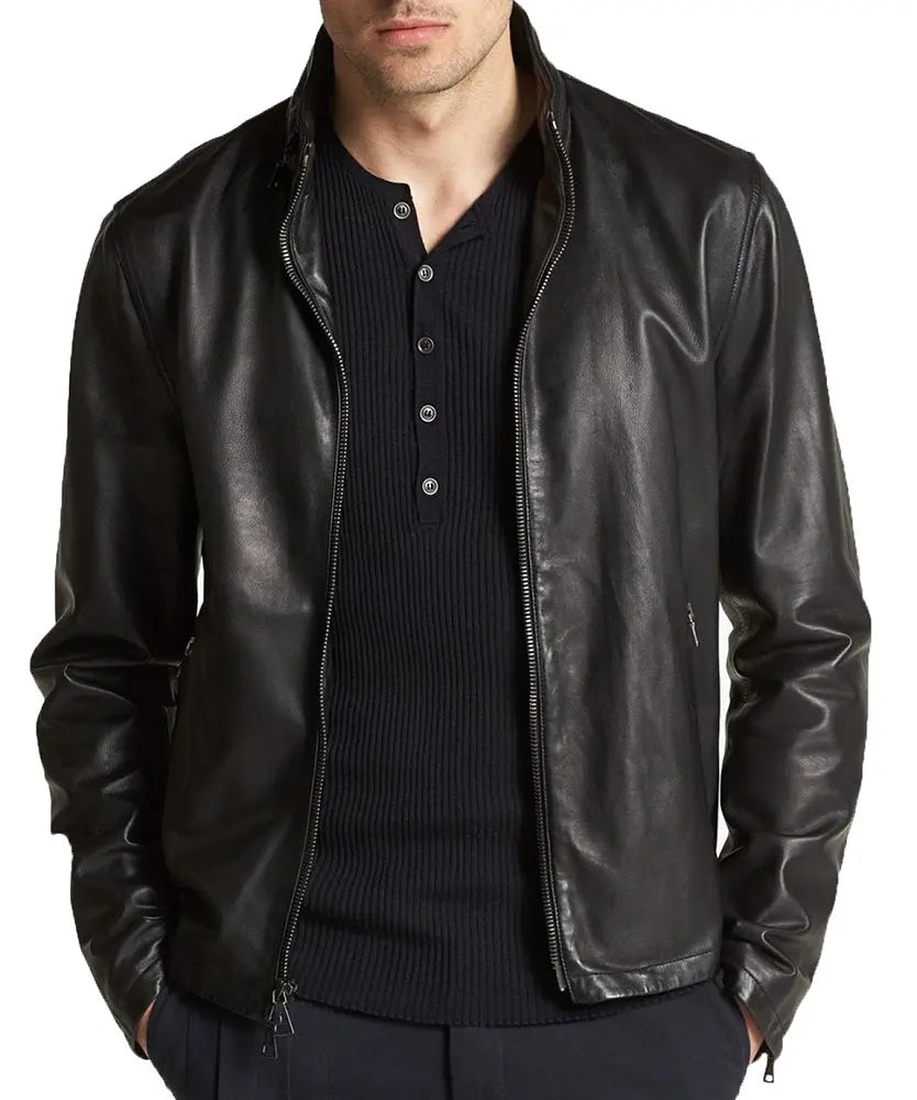 Men Lambskin Genuine Leather Jacket MJ215 freeshipping - SkinOutfit