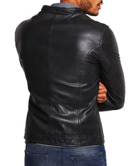 Men Lambskin Genuine Leather Jacket MJ219 freeshipping - SkinOutfit