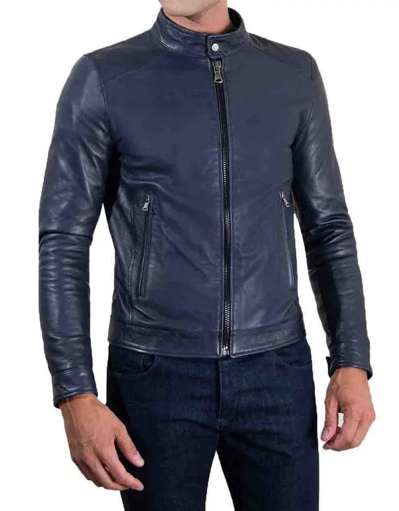 Men Lambskin Genuine Leather Jacket MJ255 freeshipping - SkinOutfit