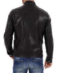 Men Lambskin Genuine Leather Jacket MJ282 freeshipping - SkinOutfit