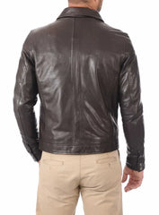 Men Lambskin Genuine Leather Jacket MJ328 freeshipping - SkinOutfit