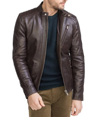 Men Lambskin Genuine Leather Jacket MJ351 freeshipping - SkinOutfit