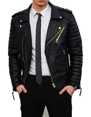 Men Lambskin Genuine Leather Jacket MJ 01 freeshipping - SkinOutfit