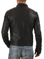 Men Lambskin Genuine Leather Jacket MJ 02 freeshipping - SkinOutfit