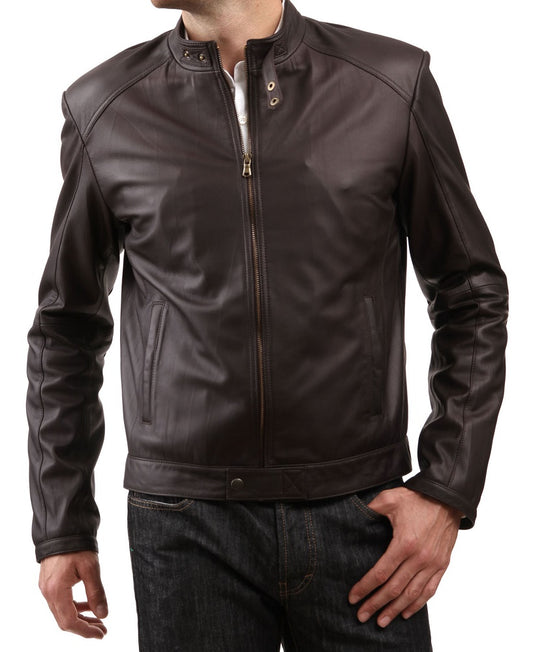 Men Lambskin Genuine Leather Jacket MJ105 freeshipping - SkinOutfit