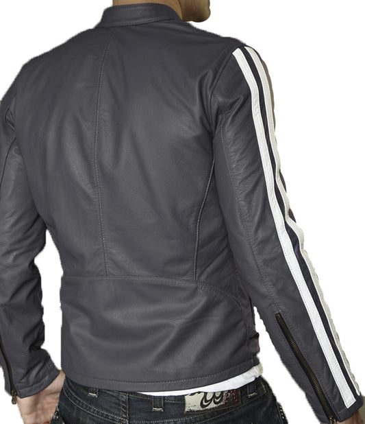 Men Lambskin Genuine Leather Jacket MJ108 freeshipping - SkinOutfit