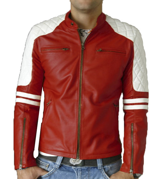 Men Lambskin Genuine Leather Jacket MJ110 freeshipping - SkinOutfit