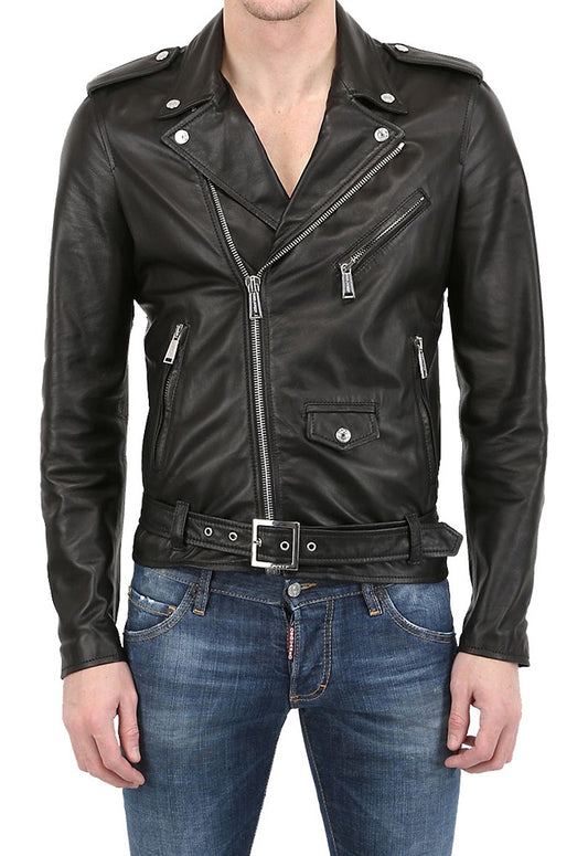 Men Lambskin Genuine Leather Jacket MJ112 freeshipping - SkinOutfit