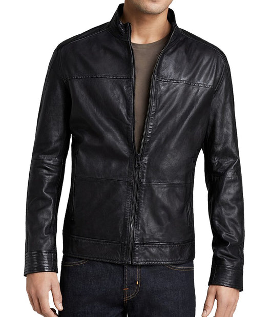 Men Lambskin Genuine Leather Jacket MJ124 freeshipping - SkinOutfit