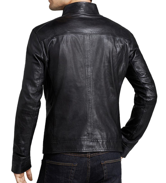 Men Lambskin Genuine Leather Jacket MJ124 freeshipping - SkinOutfit