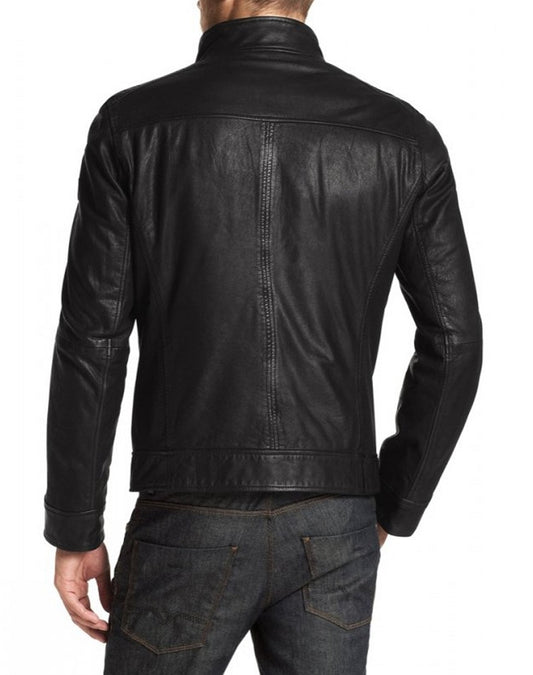 Men Lambskin Genuine Leather Jacket MJ127 freeshipping - SkinOutfit