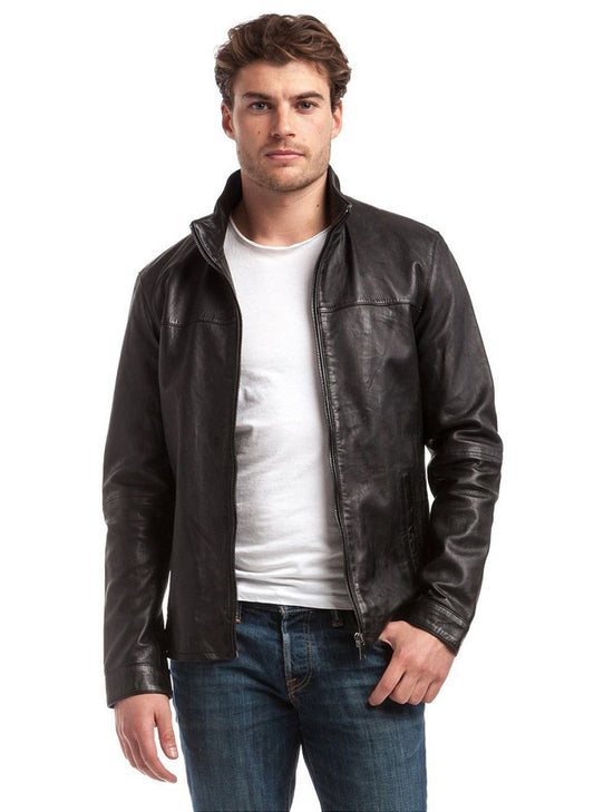 Men Genuine Leather Jacket MJ134 freeshipping - SkinOutfit