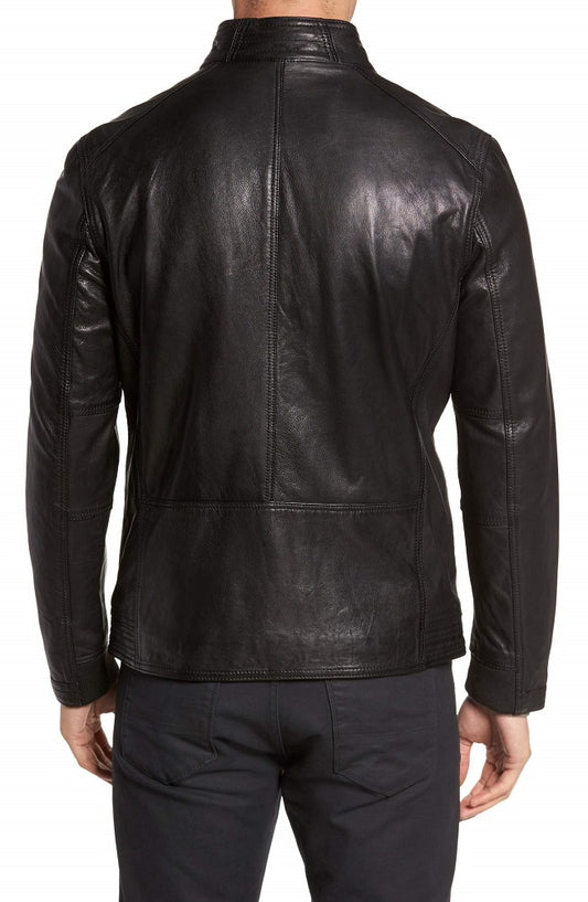 Men Lambskin Genuine Leather Jacket MJ136 freeshipping - SkinOutfit