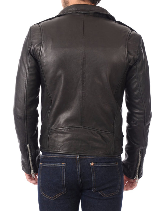 Men Lambskin Genuine Leather Jacket MJ140 freeshipping - SkinOutfit