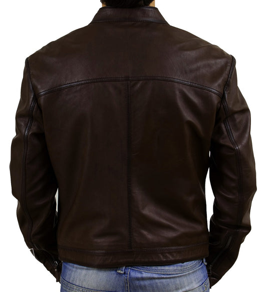 Men Lambskin Genuine Leather Jacket MJ150 freeshipping - SkinOutfit