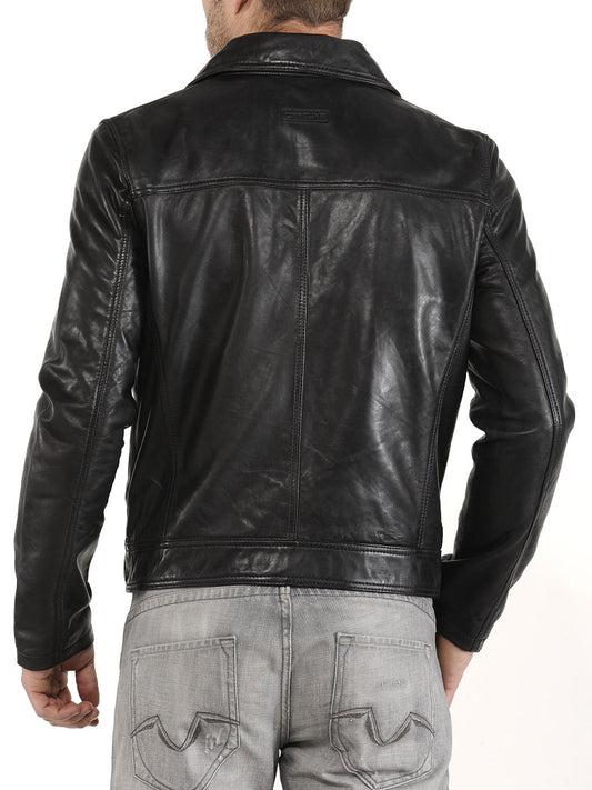 Men Lambskin Genuine Leather Jacket MJ152 freeshipping - SkinOutfit