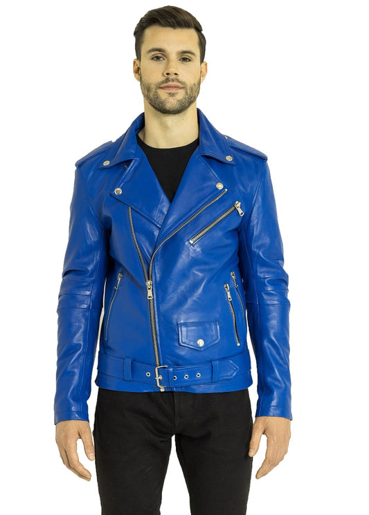 Men Genuine Leather Jacket MJ152 freeshipping - SkinOutfit