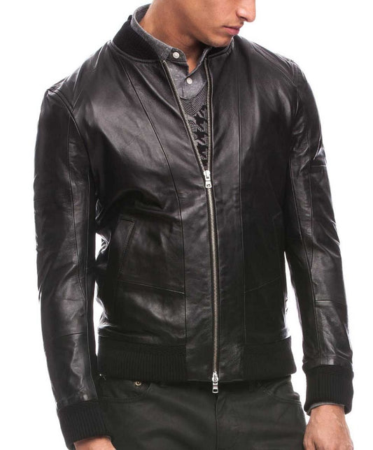 Men Lambskin Genuine Leather Jacket MJ158 freeshipping - SkinOutfit