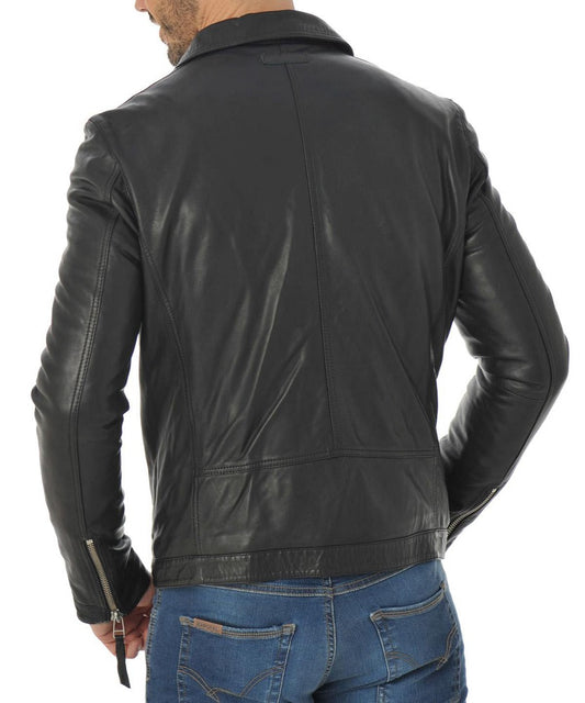 Men Lambskin Genuine Leather Jacket MJ169 freeshipping - SkinOutfit