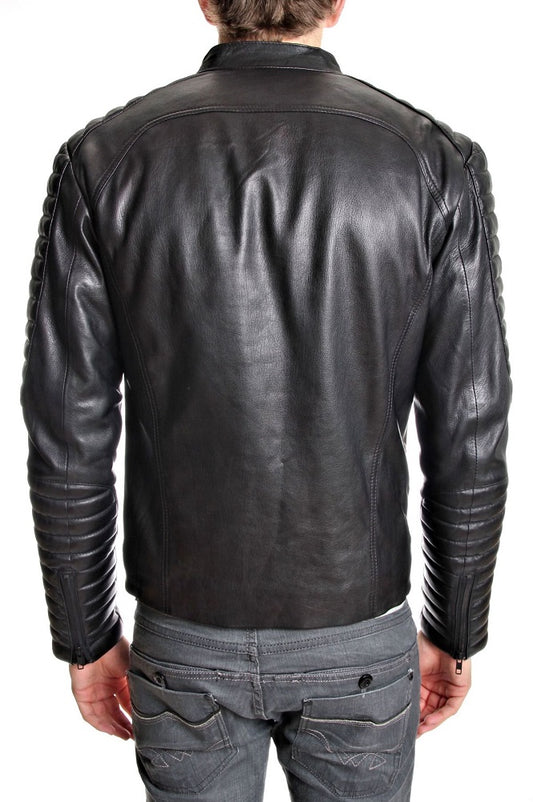 Men Lambskin Genuine Leather Jacket MJ188 freeshipping - SkinOutfit