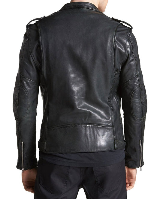 Men Lambskin Genuine Leather Jacket MJ190 freeshipping - SkinOutfit