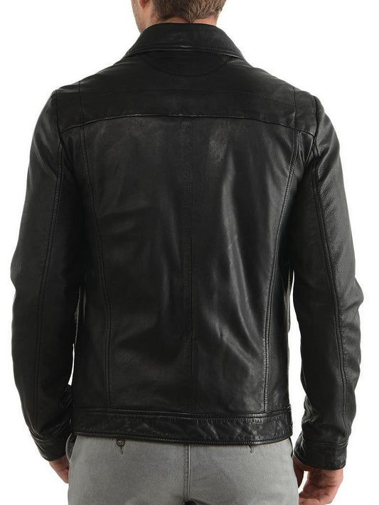 Men Lambskin Genuine Leather Jacket MJ200 freeshipping - SkinOutfit