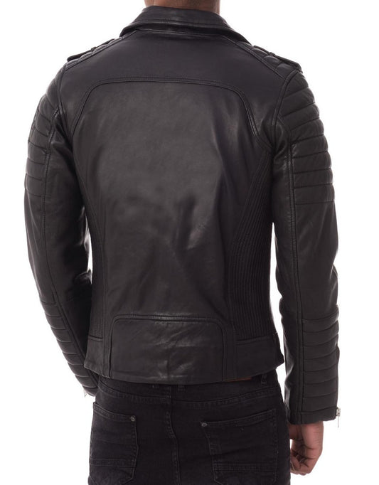 Men Lambskin Genuine Leather Jacket MJ207 freeshipping - SkinOutfit