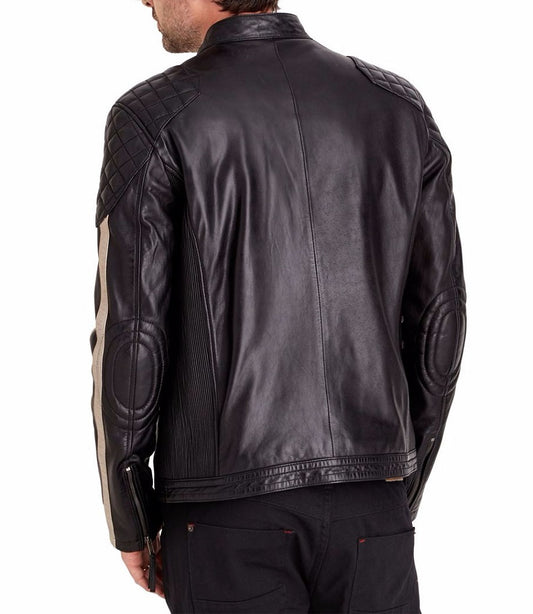 Men Lambskin Genuine Leather Jacket MJ217 freeshipping - SkinOutfit