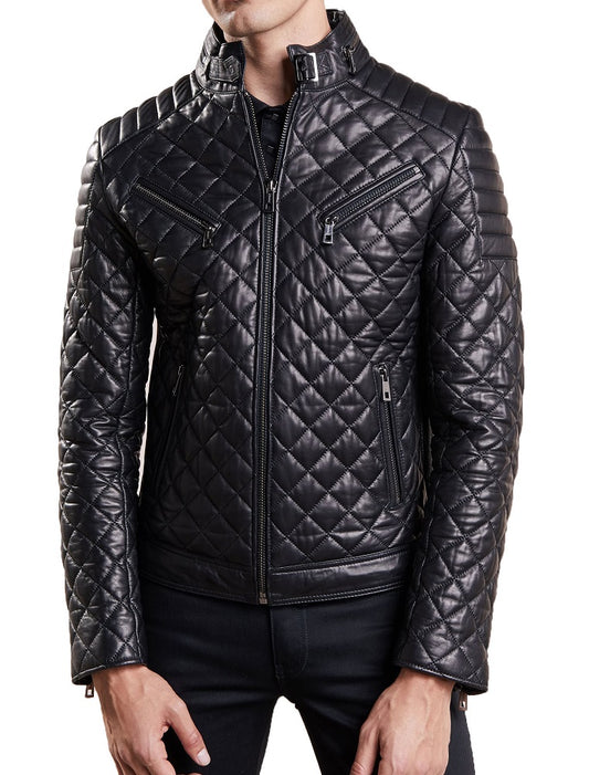 Men Lambskin Genuine Leather Jacket MJ221 freeshipping - SkinOutfit