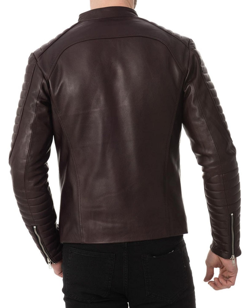 Men Lambskin Genuine Leather Jacket MJ224 freeshipping - SkinOutfit