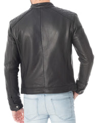 Men Lambskin Genuine Leather Jacket MJ227 freeshipping - SkinOutfit