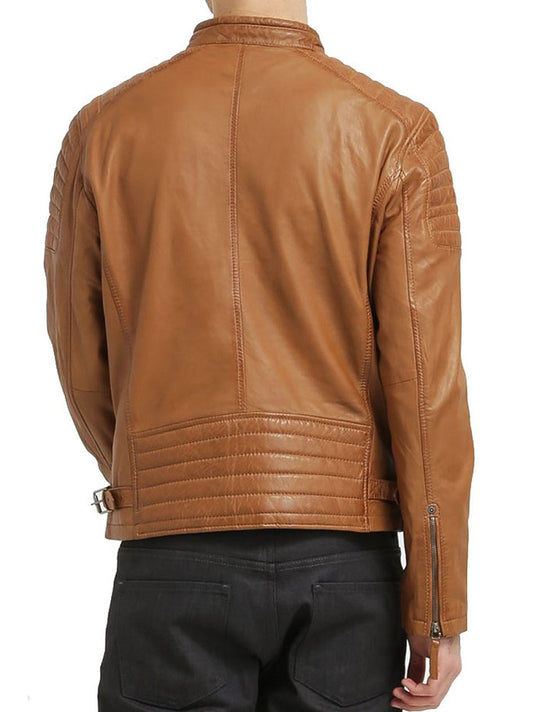 Men Lambskin Genuine Leather Jacket MJ232 freeshipping - SkinOutfit