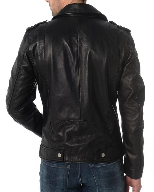 Men Lambskin Genuine Leather Jacket MJ242 freeshipping - SkinOutfit