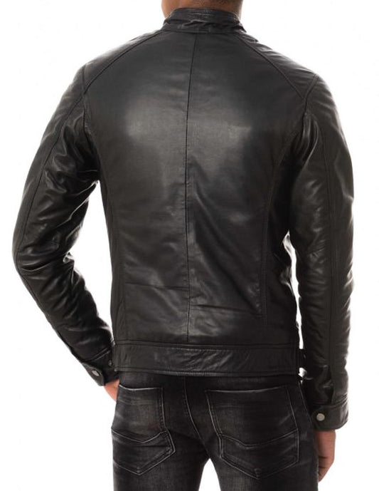 Men Lambskin Genuine Leather Jacket MJ344 freeshipping - SkinOutfit