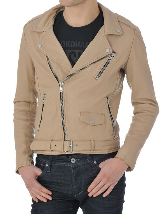 Men Lambskin Genuine Leather Jacket MJ347 freeshipping - SkinOutfit