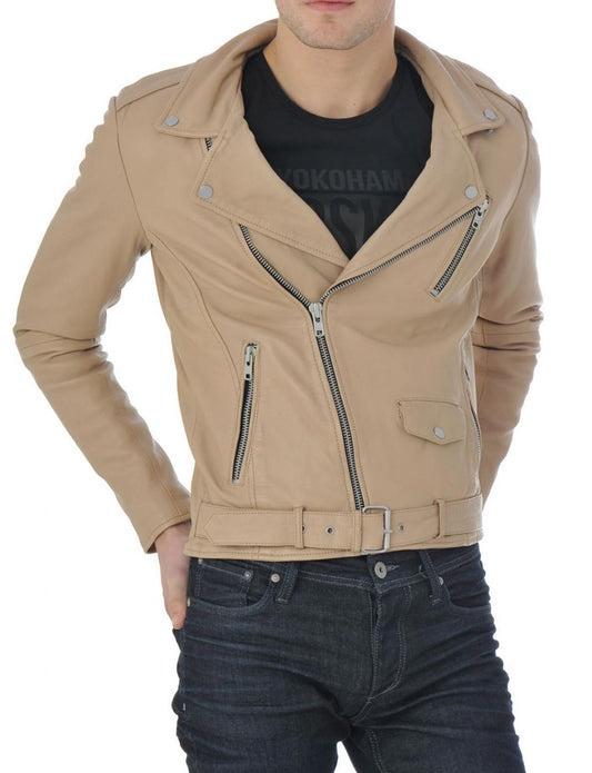 Men Lambskin Genuine Leather Jacket MJ247 freeshipping - SkinOutfit