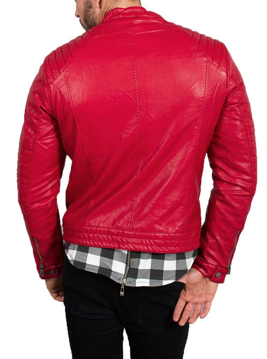 Men Lambskin Genuine Leather Jacket MJ248 freeshipping - SkinOutfit