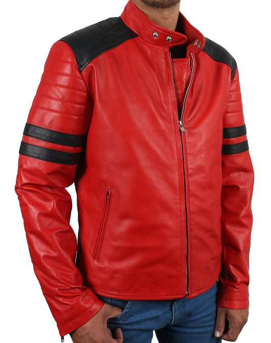 Men Lambskin Genuine Leather Jacket MJ252 freeshipping - SkinOutfit