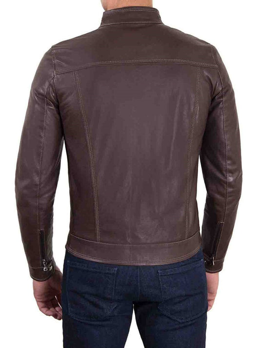 Men Lambskin Genuine Leather Jacket MJ254 freeshipping - SkinOutfit