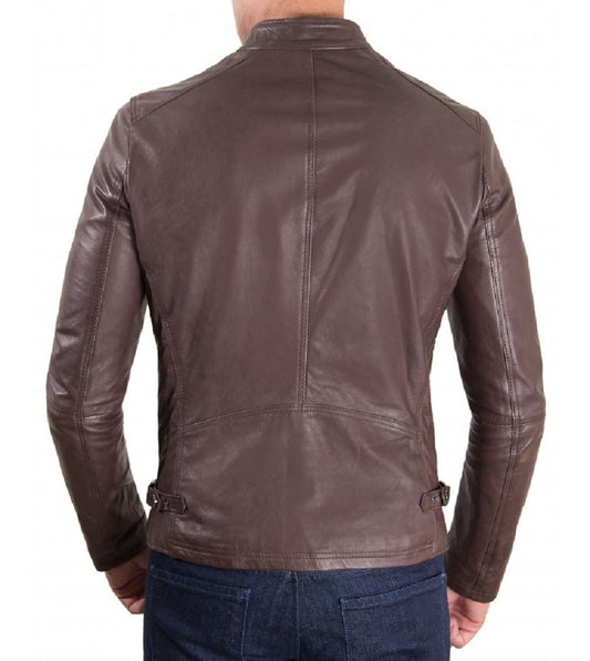 Men Lambskin Genuine Leather Jacket MJ260 freeshipping - SkinOutfit